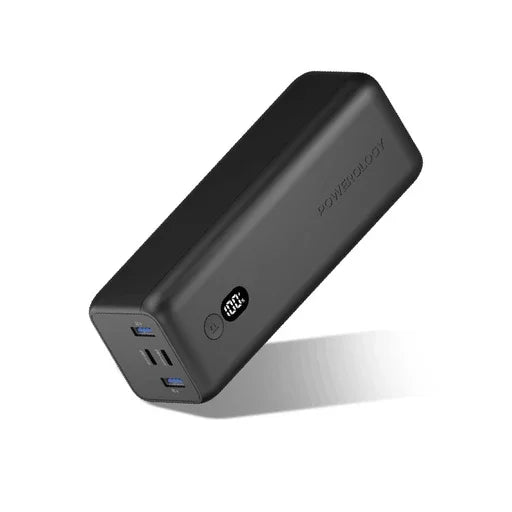 Powerology Onyx 30000mAh Dual USB-C Power Bank Rapid Four-Device Charging - Tashqila Powerology Onyx 30000mAh Dual USB-C Power Bank Rapid Four-Device Charging - Tashqila